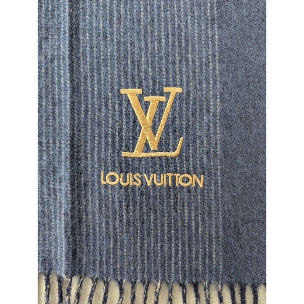 Louis Vuitton LV Logo Genuine Vintage Scarf 100% Cashmere Made in UK. - Picture 2 of 7